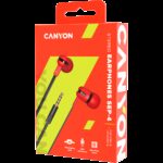 CANYON SEP-4 Stereo earphone with microphone 1.2m flat cable Red 22*12*12mm 0.013kg - Image 2