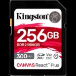 Kingston 256GB Canvas React Plus SDXC UHS-II 300R/260W U3 V90 for Full HD/4K/8K EAN: 740617301977