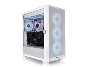 Thermaltake S250 TG ARGB Snow Mid tower case, white,4x CT120 ARGB white fans - Image 2