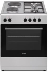 TESLA Šporet kombin. CM6220SXsamostojeći; 2 ringle + 2 plin2 ringle + 2 plin; 8,1 kW, 56 lit, INOX