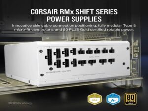 Corsair PSU 850W WhiteRM850x SHIFT 80 PLUS GoldFully Modular ATX - Image 4