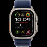 Apple Watch Ultra2 v2 Cellular 49mm Natural Titanium Case with Blue Trail Loop - S/M - Image 2