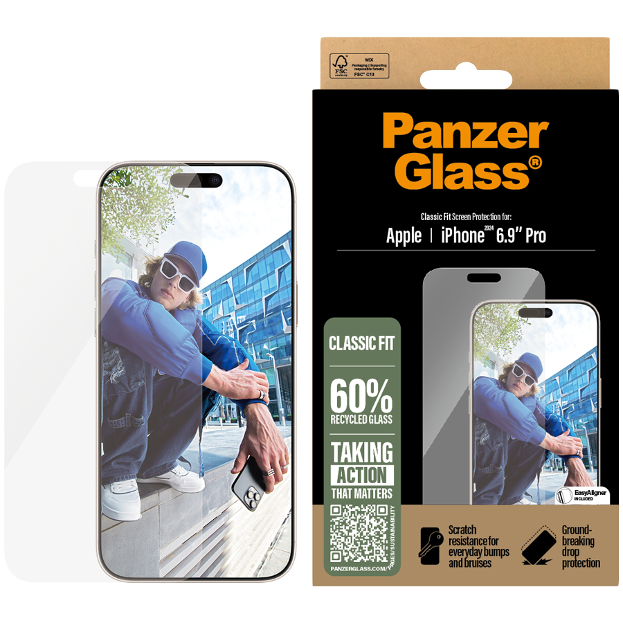 241009120013718916 PanzerGlass® Screen Protector iPhone 16 Pro Max | Classic Fit - Image 1
