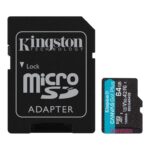 Kingston microSD 128GB CanvasGoPlus, Gen4r/w:200MB/s/160MB/s,with adapter