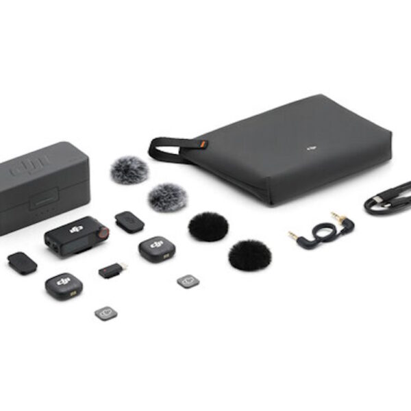 DJI Mic 3 (2TX+1RX+CC) mikrofon, prenos zvuka do 250m 5.5h snimanja, 48kHz 24 zvuk, OLED zaslon