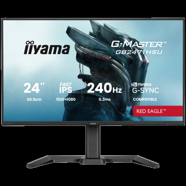 IIYAMA Gaming Monitor GB2471HSU-B1 G-MASTER 23.8" Fast IPS 1920 x 1080 240Hz, 350cd, 0.3ms, HDMI, DP, USB, Full Ergo